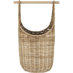 Ib Laursen Kurv m. Toiletpapirholder H50 cm, Grå Rattan