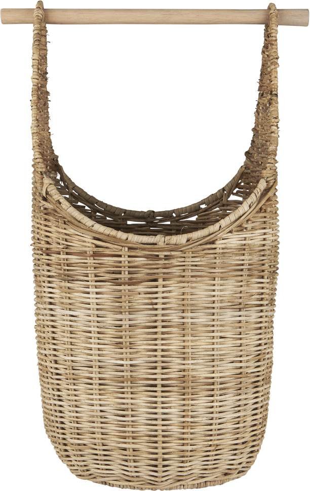 Ib Laursen Kurv m. Toiletpapirholder H50 cm, Gr Rattan