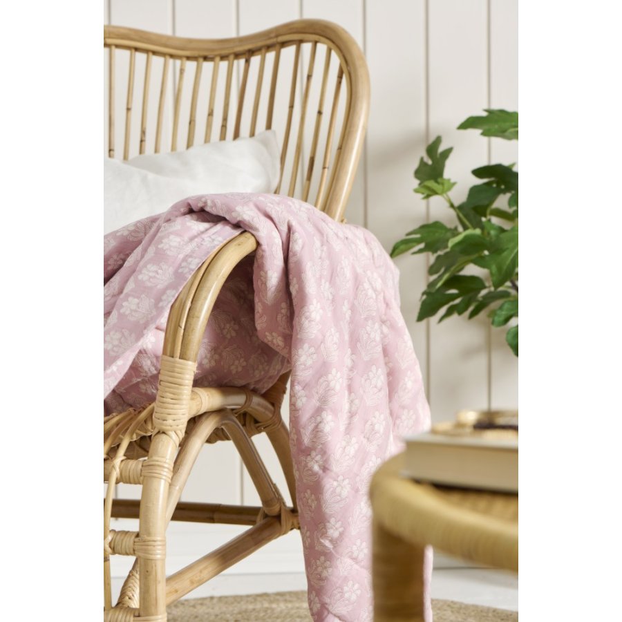 Ib Laursen Cathy Vattppe 130x170 cm, Rosa/Hvid