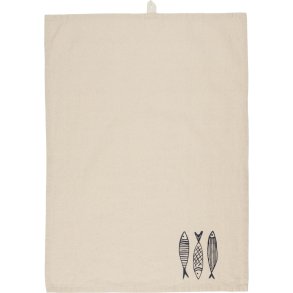 Ib Laursen Marlin Viskestykke 50x70 cm, Natur/Bl