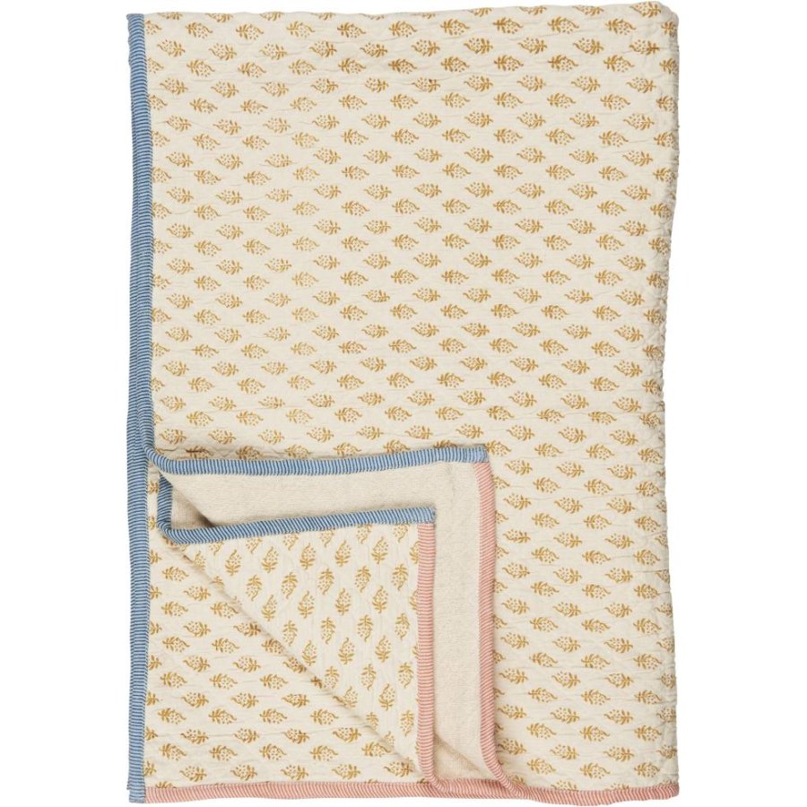Ib Laursen Vigga Plaid Dobbeltvvet 130x170 cm, Mustard/Neutral