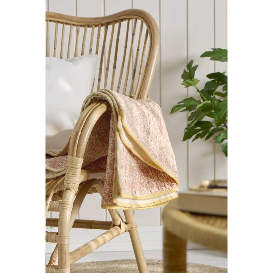 Ib Laursen Vigga Plaid Dobbeltvvet 130x170 cm, Brndt Orange/Neutral