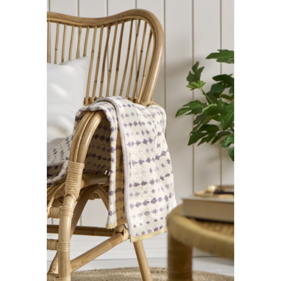 Ib Laursen Vigga Plaid Dobbeltvvet 130x170 cm, Lilla/Neutral
