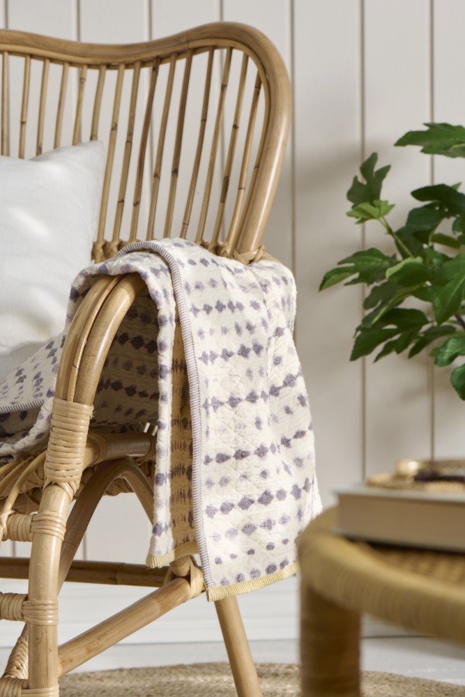 Ib Laursen Vigga Plaid Dobbeltvvet 130x170 cm, Lilla/Neutral
