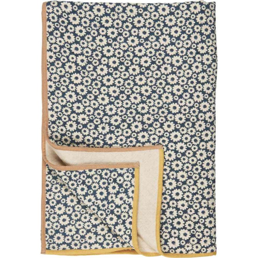 Ib Laursen Vigga Plaid Dobbeltvvet 130x170 cm, Petrol/Neutral