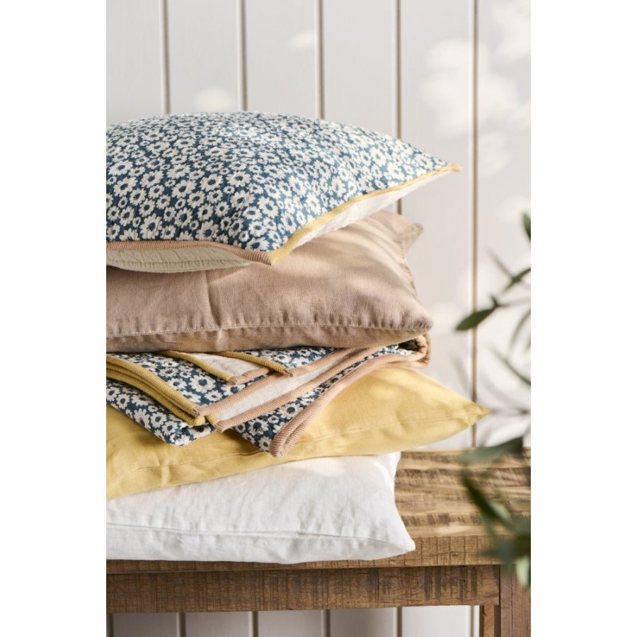 Ib Laursen Vigga Plaid Dobbeltvvet 130x170 cm, Petrol/Neutral