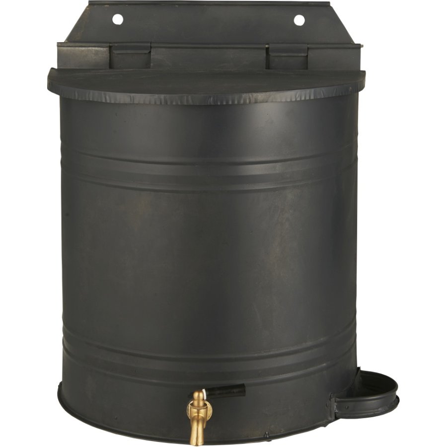 Ib Laursen Wasserbehälter t. Wand mit Wasserhahn und Seifenschale 10,5 L, Mattschwarz