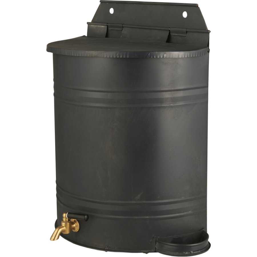 Ib Laursen Wasserbehälter t. Wand mit Wasserhahn und Seifenschale 10,5 L, Mattschwarz