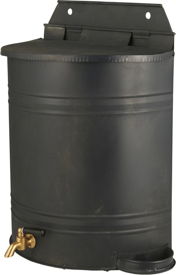 Ib Laursen Wasserbehälter t. Wand mit Wasserhahn und Seifenschale 10,5 L, Mattschwarz