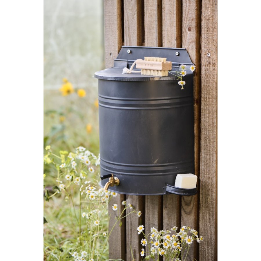 Ib Laursen Wasserbehälter t. Wand mit Wasserhahn und Seifenschale 10,5 L, Mattschwarz