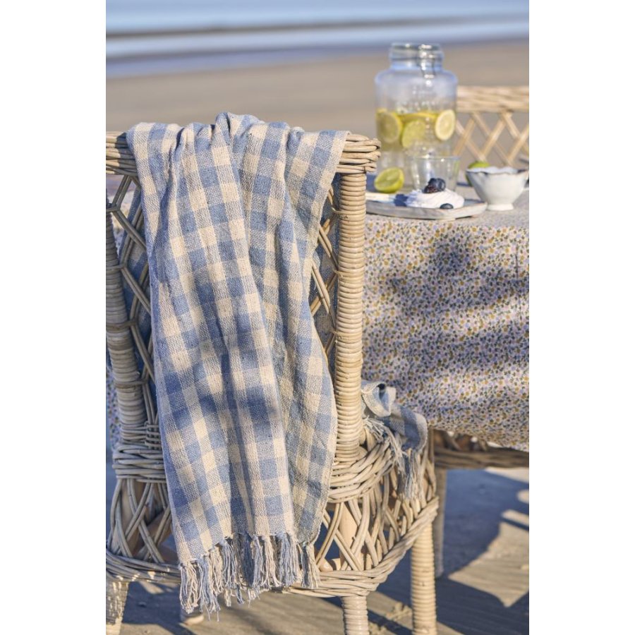Ib Laursen Plaid 130x160 cm, Natur/Lysebl