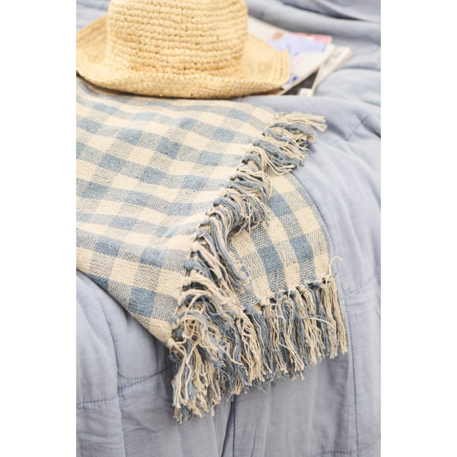 Ib Laursen Plaid 130x160 cm, Natur/Lysebl