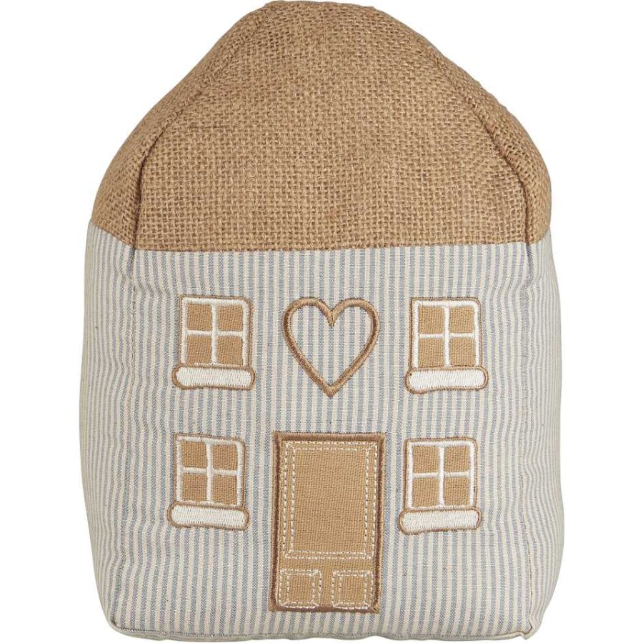 Ib Laursen Deurstopper Huis 22x15 cm, Wit/Lichtblauw