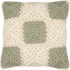 Ib Laursen Hklet Pudebetrk 50x50 cm, Creme/Grn/Off White
