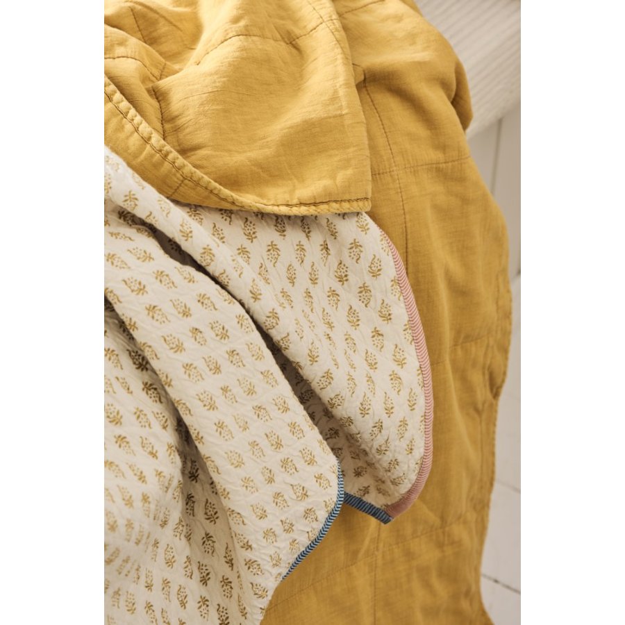 Ib Laursen Vintage Quilt Tagesdecke 240x240 cm, Gelb ernten