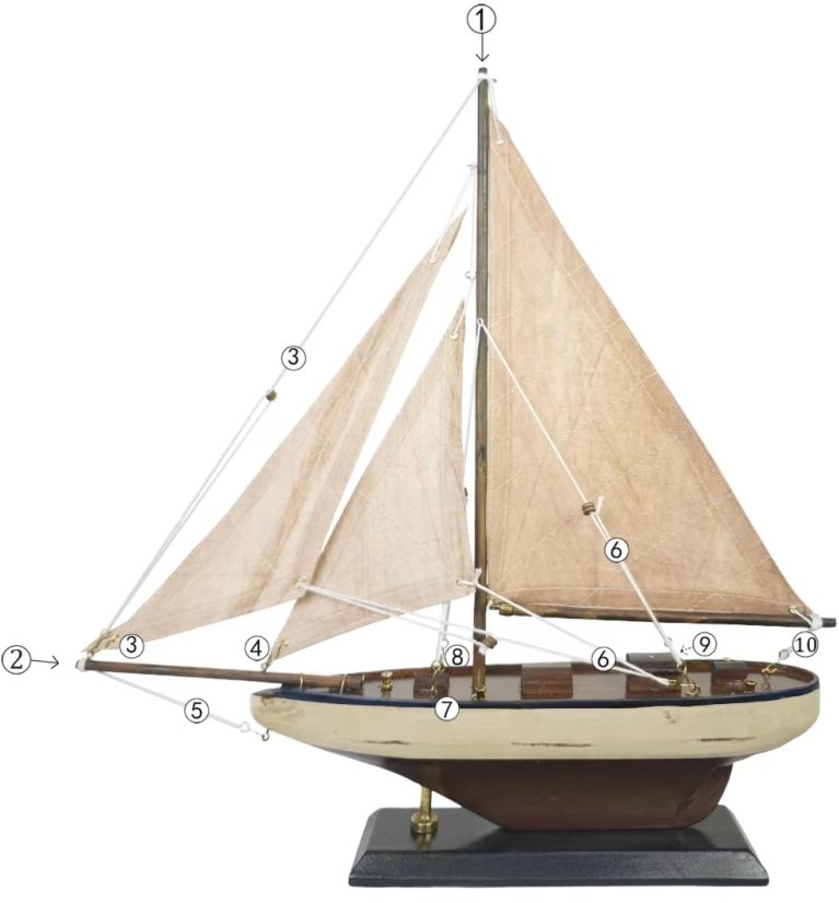 Ib Laursen Sejlskib 23,5 cm, Brun