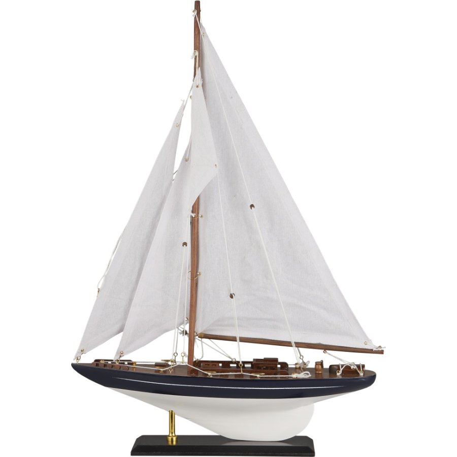 Ib Laursen Sejlskib 61,8 cm, Mrkbl/Hvid