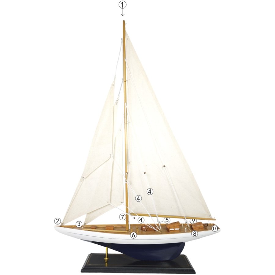 Ib Laursen Sejlskib 87,5 cm, Hvid/Hr