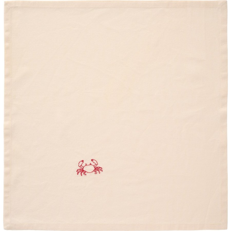 Ib Laursen Atlantis Stofserviet Krabbe 40x40 cm, Butter Cream