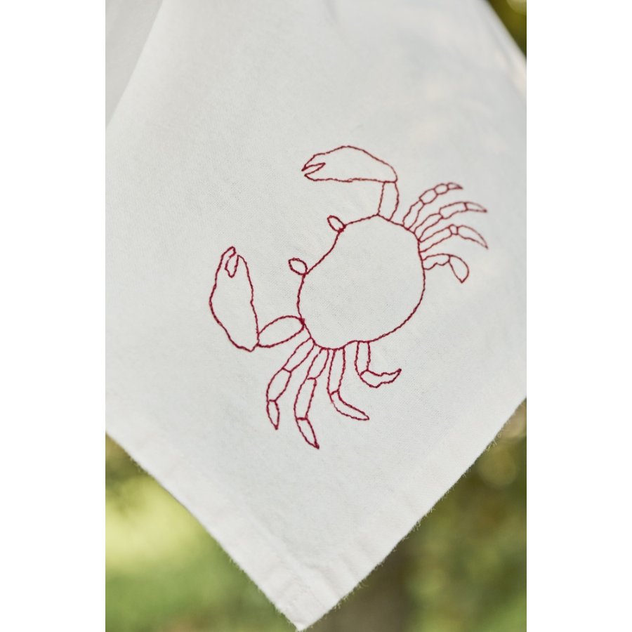 Ib Laursen Atlantis Viskestykke Krabbe 50x70 cm, Butter Cream