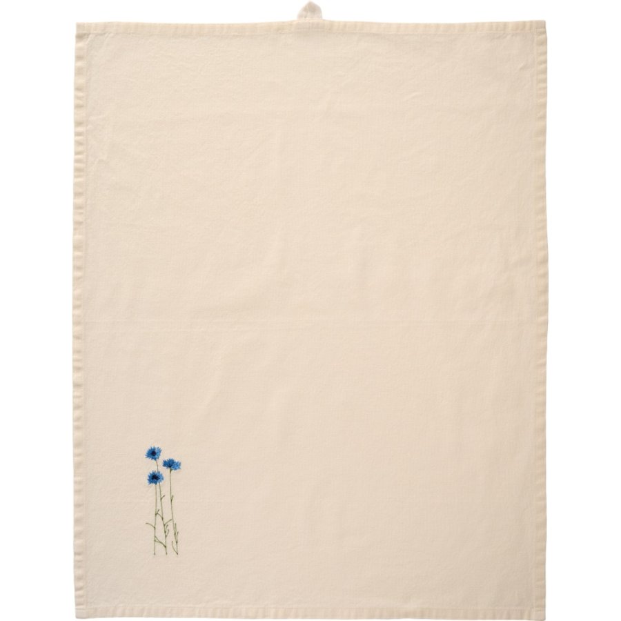 Ib Laursen Flora Viskestykke Bl Kornblomster 50x70 cm, Butter Cream