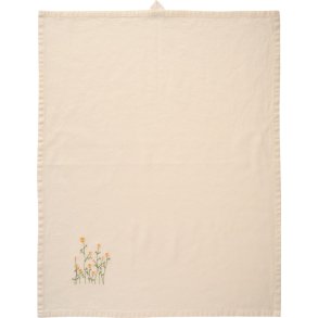 Ib Laursen Flora Viskestykke Gule Smrblomster 50x70 cm, Butter Cream