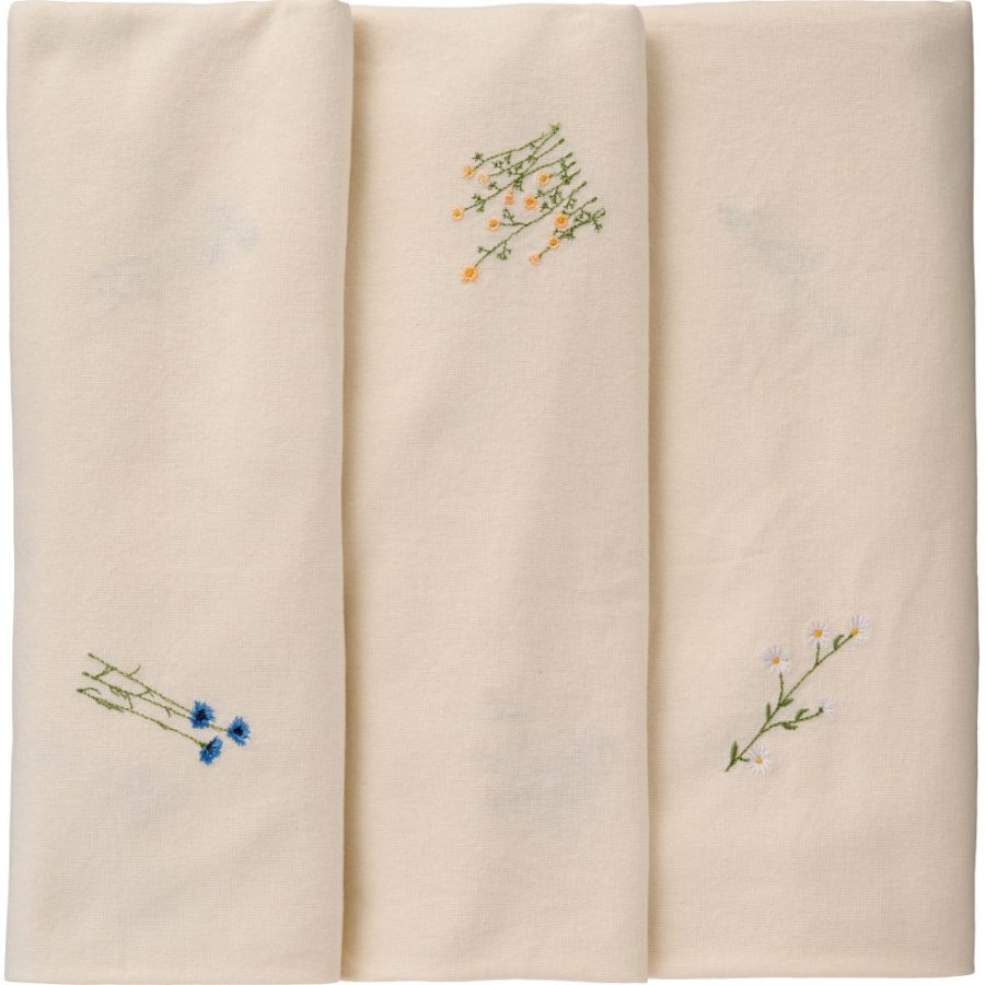 Ib Laursen Flora Dug Blomster 150x250 cm, Butter Cream
