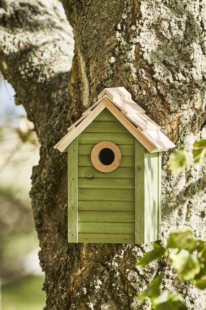 Ib Laursen Fuglehus H26 cm, Natur/Grn