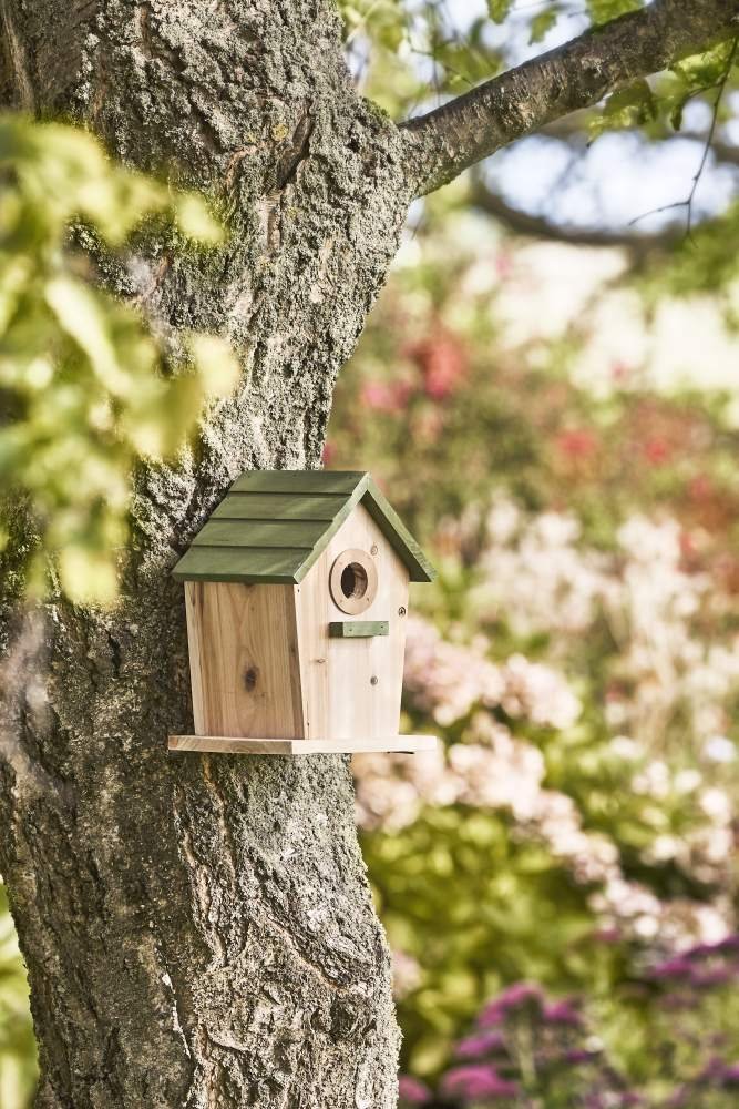Ib Laursen Fuglehus H22 cm, Natur/Grn