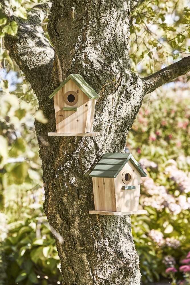 Ib Laursen Fuglehus H22 cm, Natur/Bl