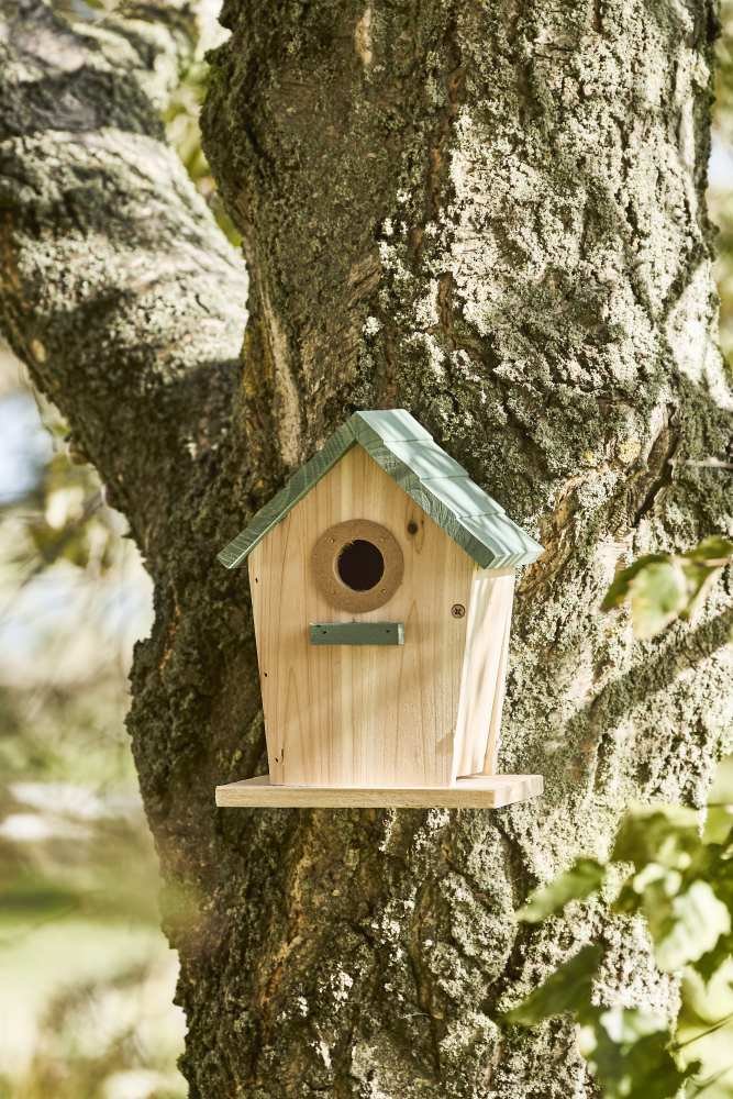 Ib Laursen Fuglehus H22 cm, Natur/Bl