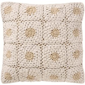 Ib Laursen Geh�kelte Kissenbezug 50x50 cm, Creme/Gelb