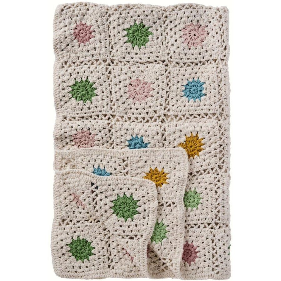 Ib Laursen Geh�kelte Decke 130x170 cm, Creme/Multi