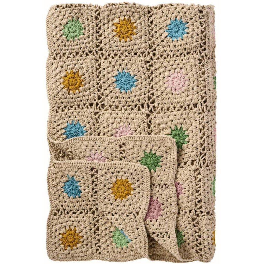 Ib Laursen Geh�kelte Decke 130x170 cm, Natur/Mehr