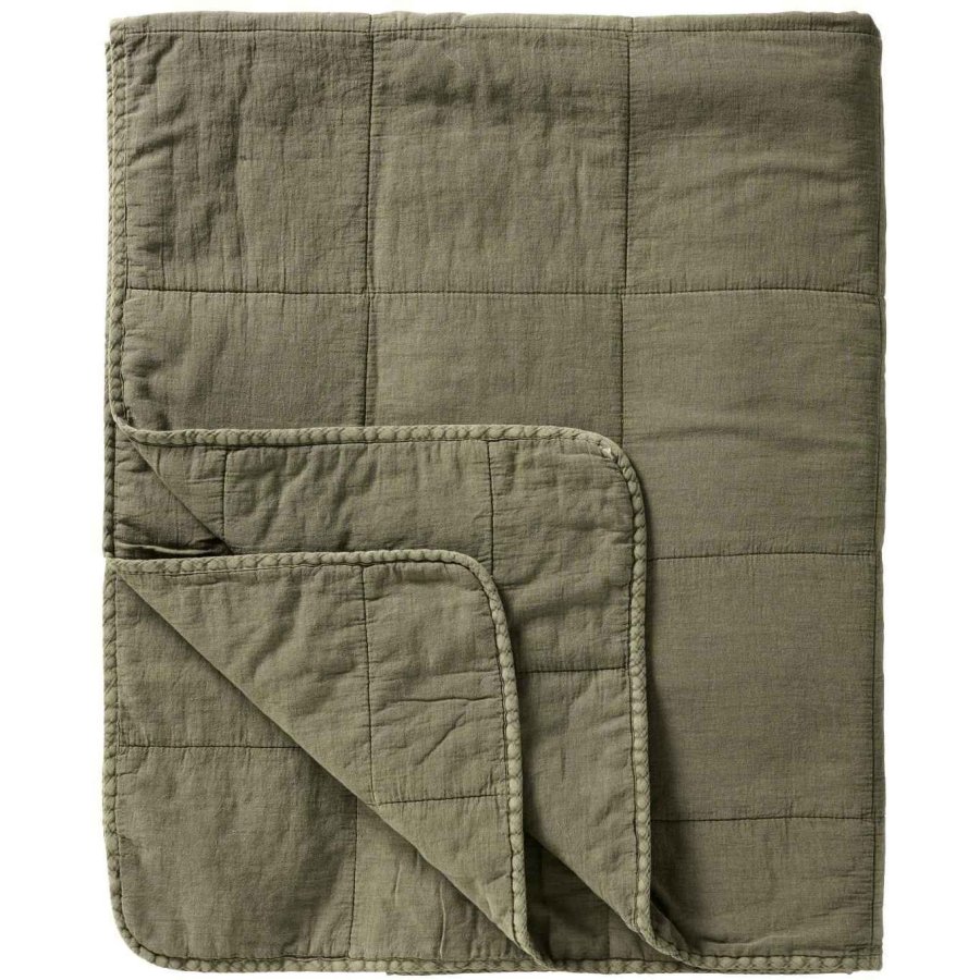 Ib Laursen Vintage Steppdecke 240x240 cm, Eucalyptus Green