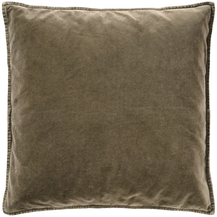 Ib Laursen Velour Kissenbezug 52x52 cm, Truffle