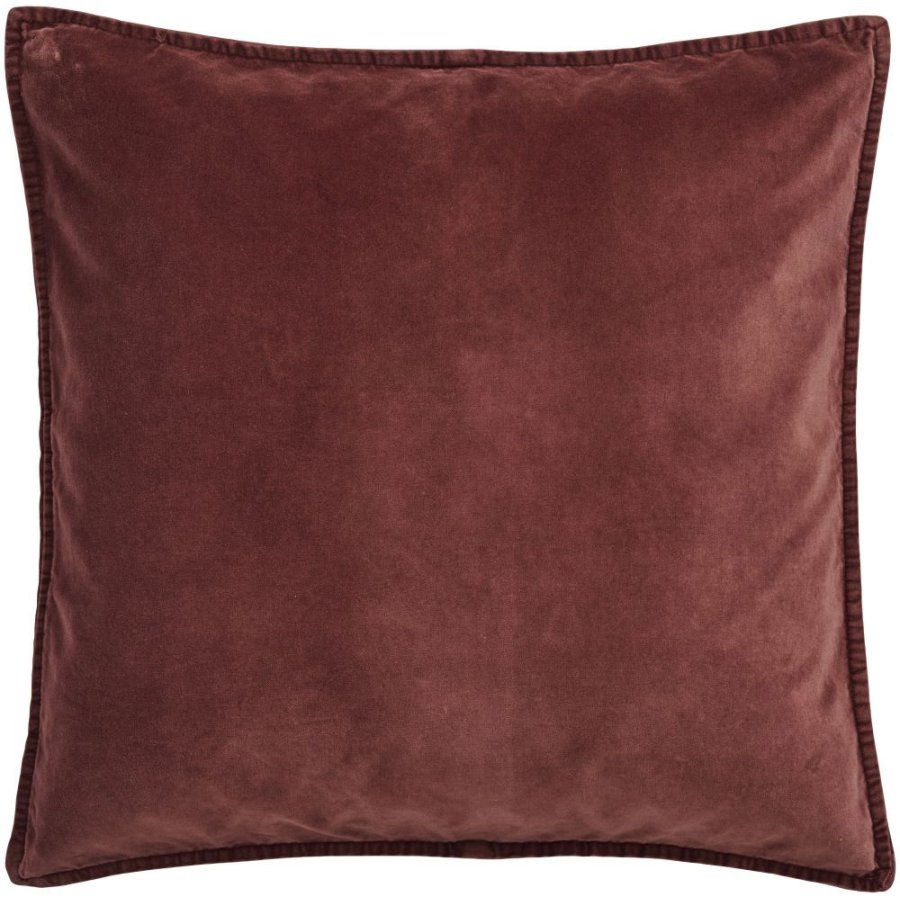 Ib Laursen Velour Kissenbezug 52x52 cm, Dusty Plum