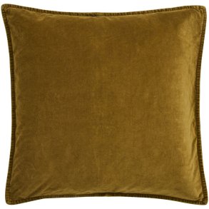 Ib Laursen Velour Kissenbezug 52x52 cm, Ochre Green