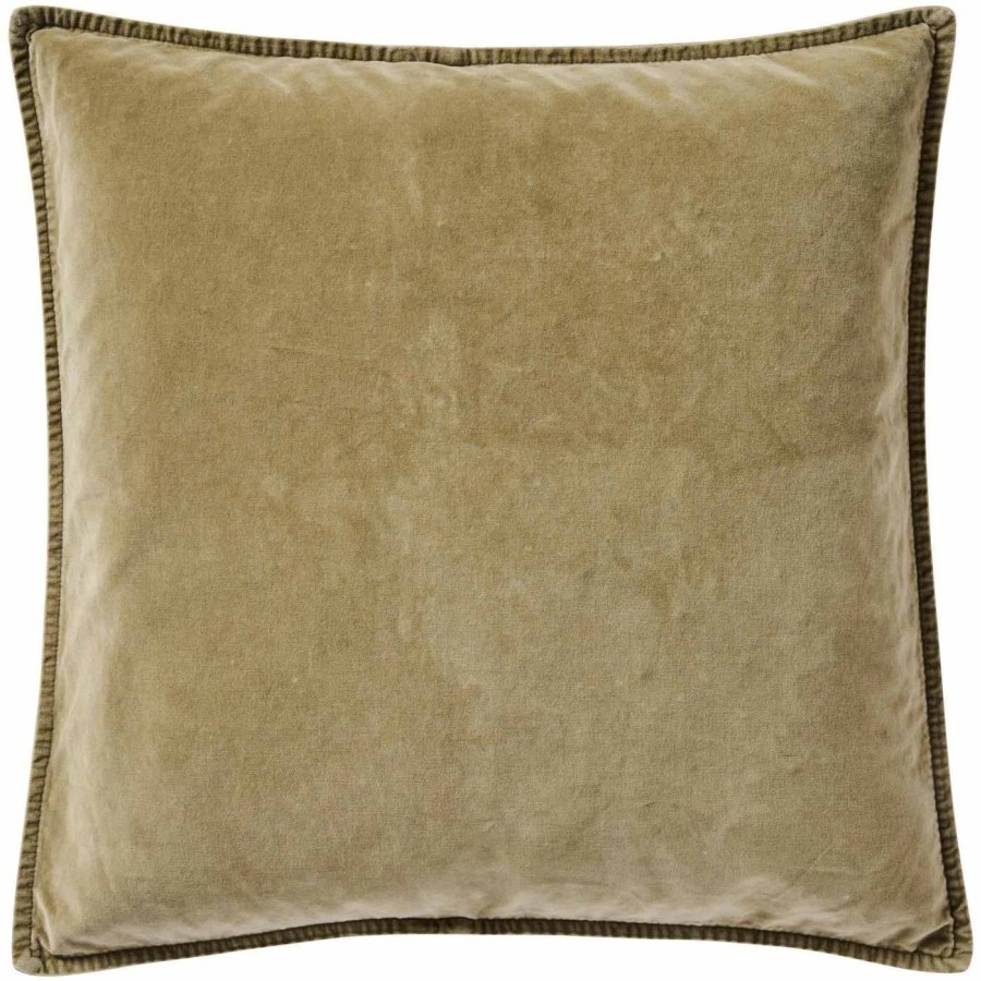 Ib Laursen Velour Kissenbezug 52x52 cm, Eucalyptus Green