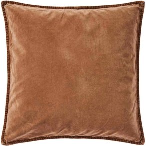 Ib Laursen Velour Kissenbezug 52x52 cm, Camel