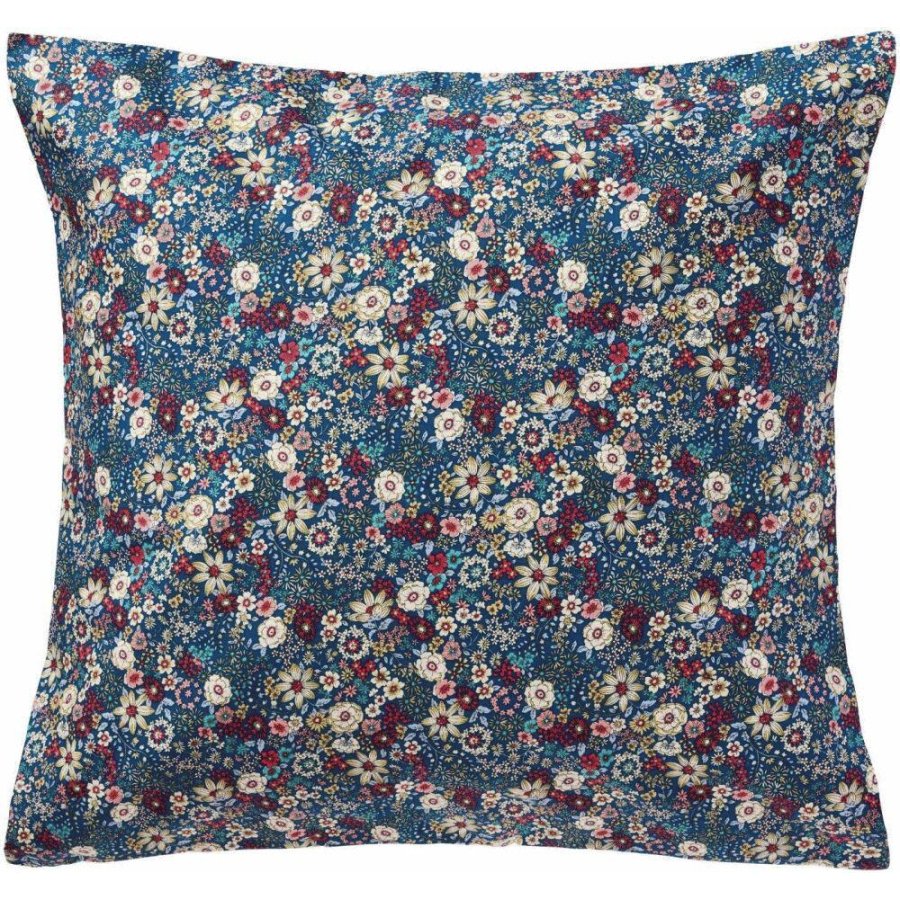Ib Laursen Kissenbezug 60x60 cm, Dunkelblau/Blumenmuster