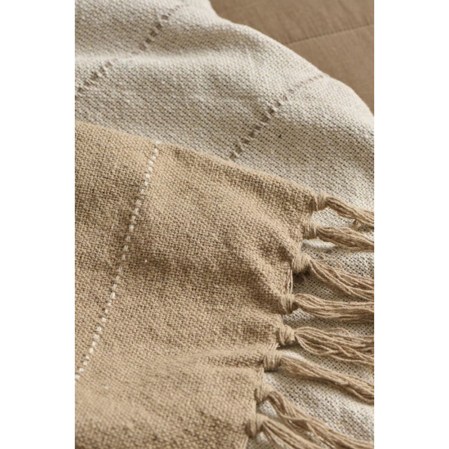 Ib Laursen Bett�berwurf 240x240 cm, Creme/Braun