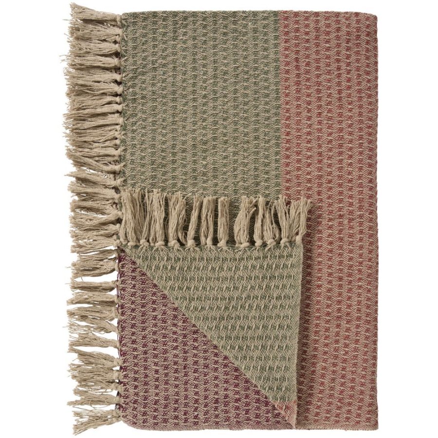 Ib Laursen Decke 130x160 cm, Gr�n/Rost/Bordeaux