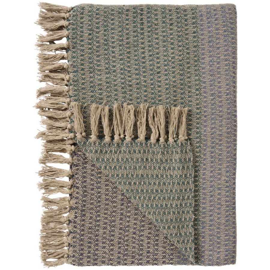 Ib Laursen Decke 130x160 cm, Blau/Dunkelblau/Gr�n