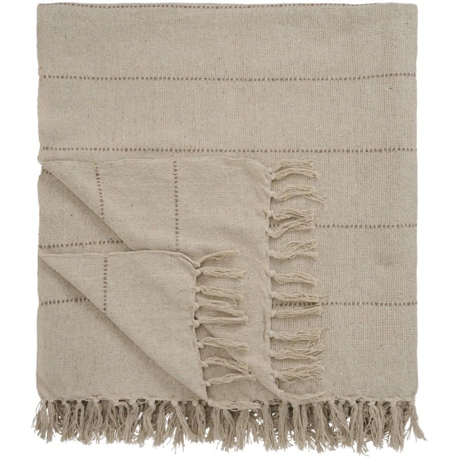 Ib Laursen Bett�berwurf 180x220 cm, Creme/Braun