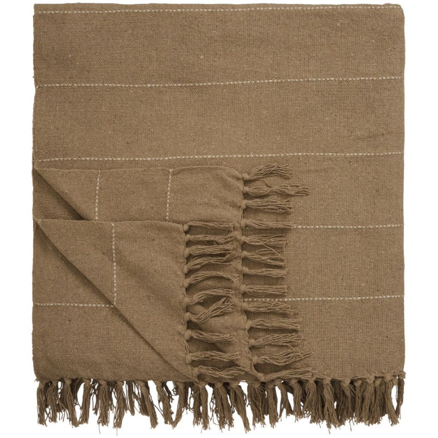Ib Laursen Bett�berwurf 180x220 cm, Braun/Creme