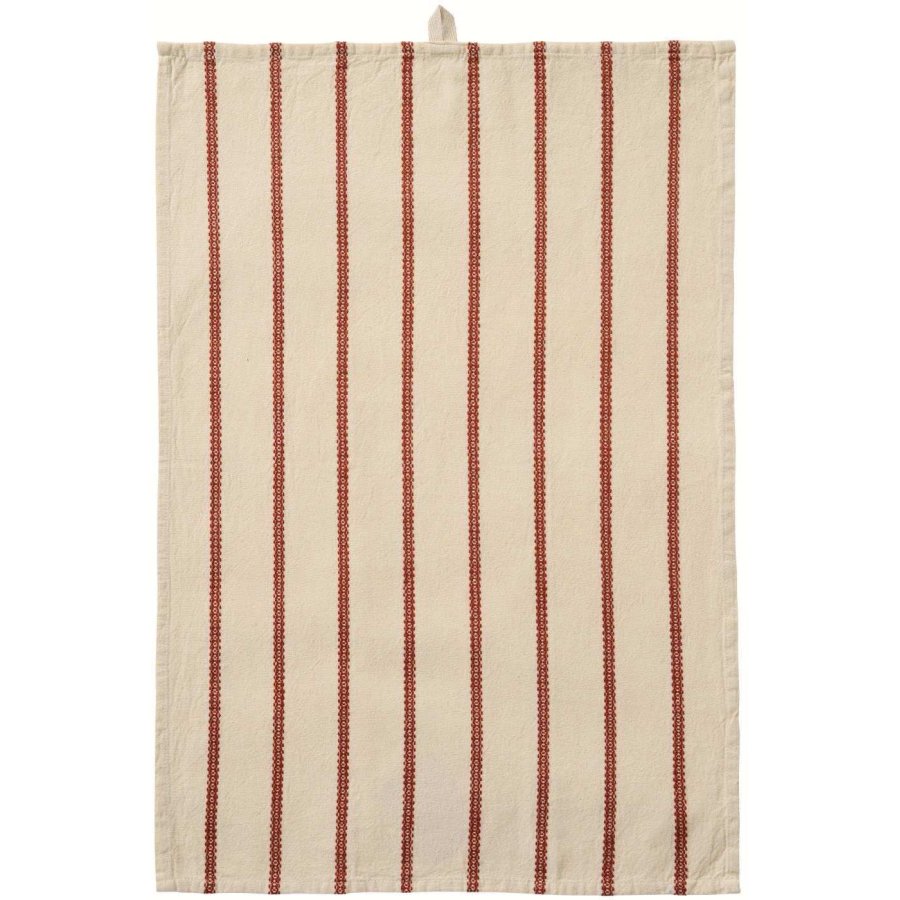 Ib Laursen Rebecca Geschirrtuch 50x70 cm, Natur/Rostfarben