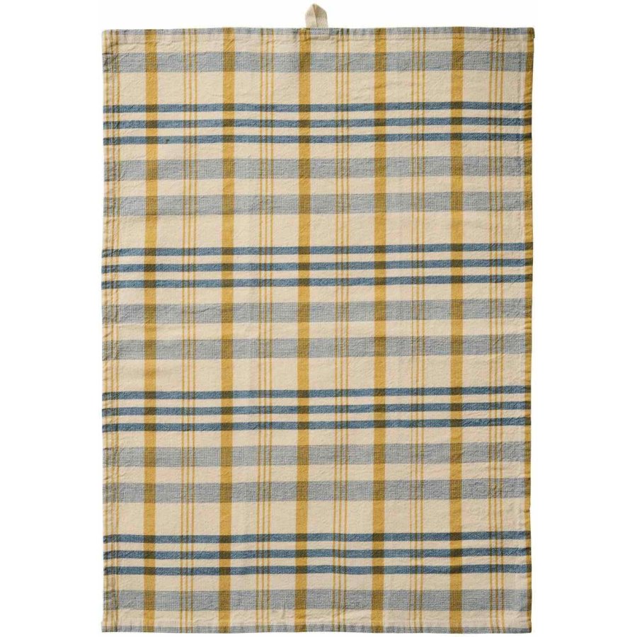 Ib Laursen Mikkel Geschirrtuch 50x70 cm, Natur/Blau/Senf