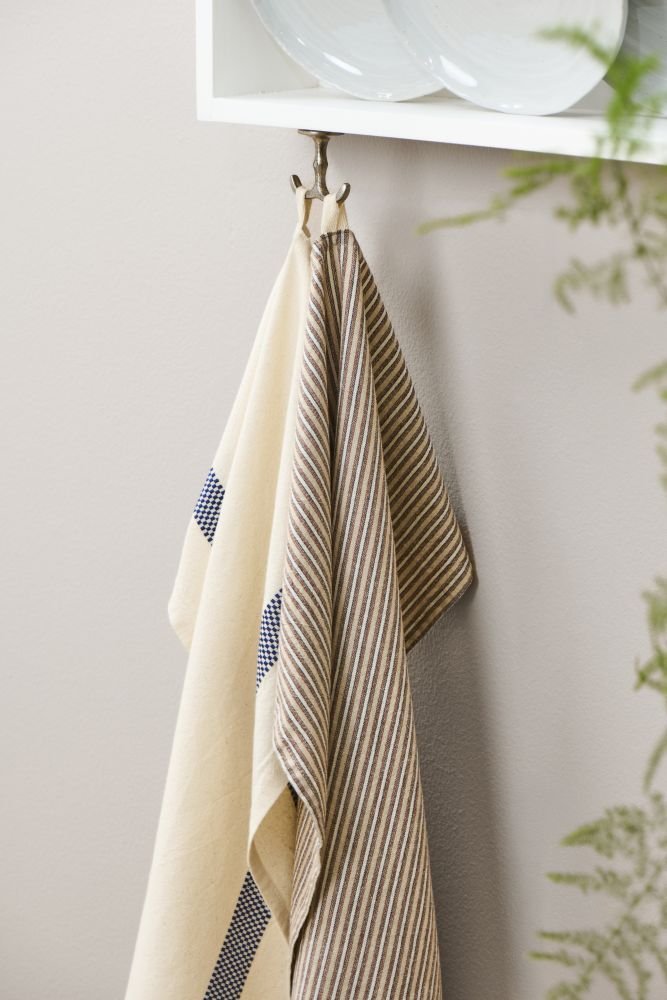 Ib Laursen Viskestykke 50x70 cm, Natur/M�rkebl�