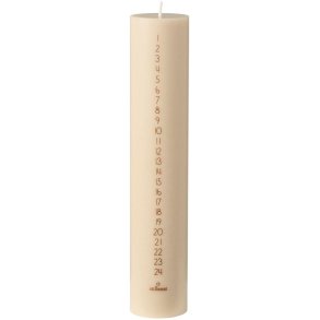 Ib Laursen Kalenderlys �5/H25 cm, Hvid/Brun